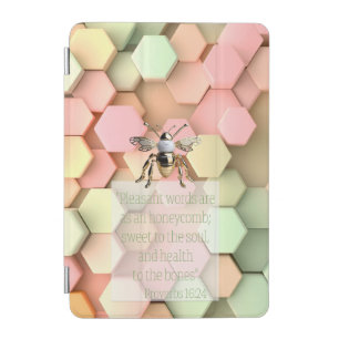 Modern Bible Pastel Modern Honeycomb Gold Bee iPad Mini Cover