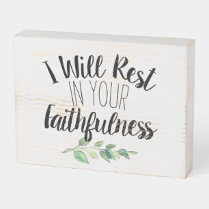 Modern Bible Verse Brush Font Scripture Wooden Box Sign