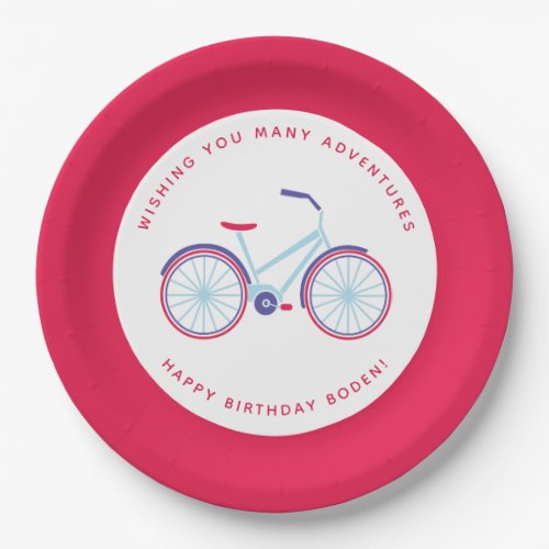 Modern Bicycle in Red and Blue Paper Plates