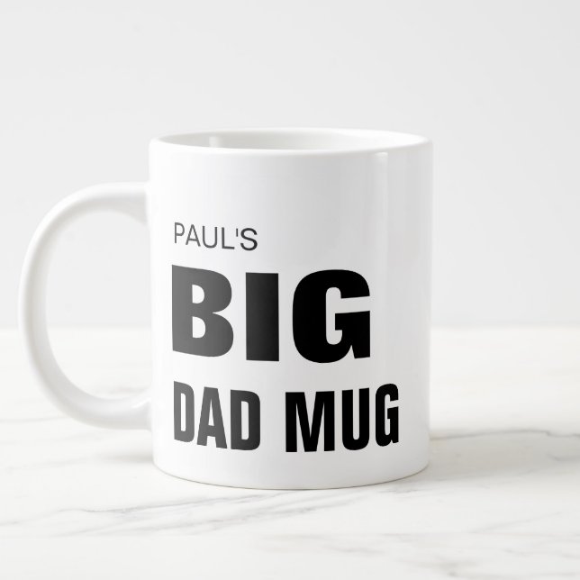 Modern Big Dad Mug Father's Day Custom Name Huge (Left)