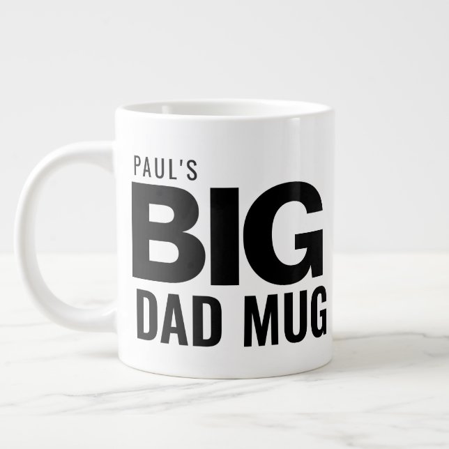 Modern Big Dad Mug Father's Day Custom Name Huge (Left)
