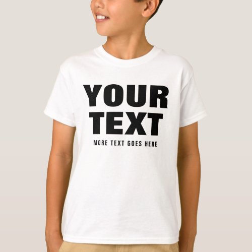  Modern Big Font Words Kids Boys Custom Template T_Shirt