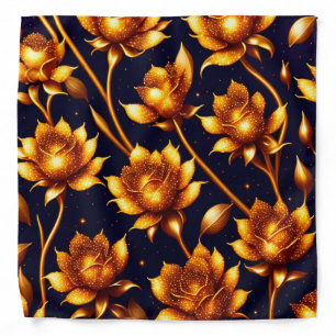 Modern Big Luxury Gold Rose Collection Bandana