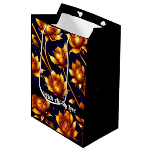 Modern Big Luxury Gold Rose Collection Medium Gift Bag