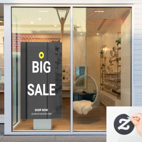 Modern BIG SALE Minimal Store Sale Discount Promo Window Cling
