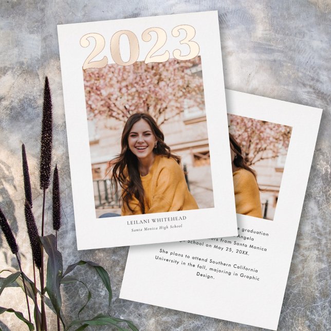 Modern Big Year Bold Typography Graduation Foil Invitation (Creator Uploaded)