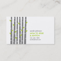 Modern Birch in Grass Mommy Calling Card