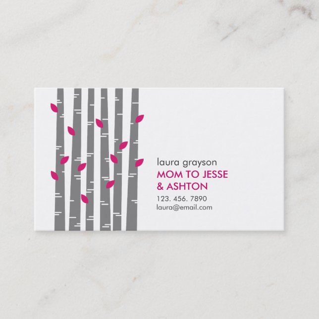 Modern Birch Mommy Calling Card (Front)
