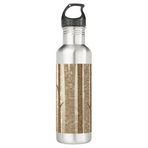 Modern Birch Tree Woods Stainless Steel Water Bottle