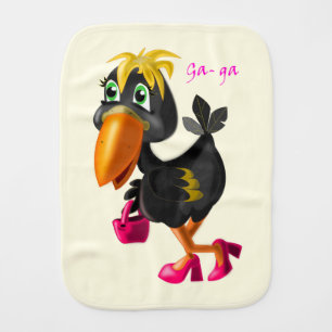 Modern Bird Funny Baby Burp Cloth - Customizable