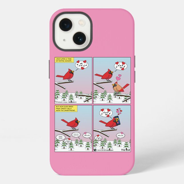 Modern Bird Mating Calls Comic Iphone Case (Back)