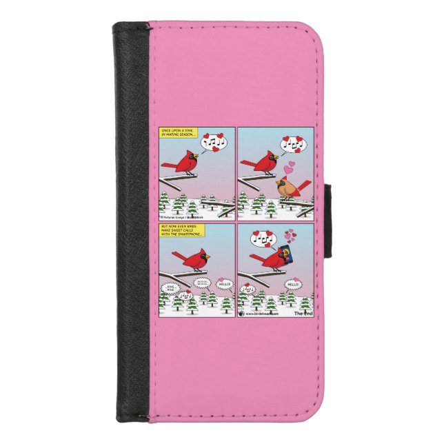 Modern Bird Mating Calls Comic iPhone Wallet Case (Front)