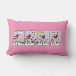 Modern Bird Mating Calls Comic Lumbar Pillow