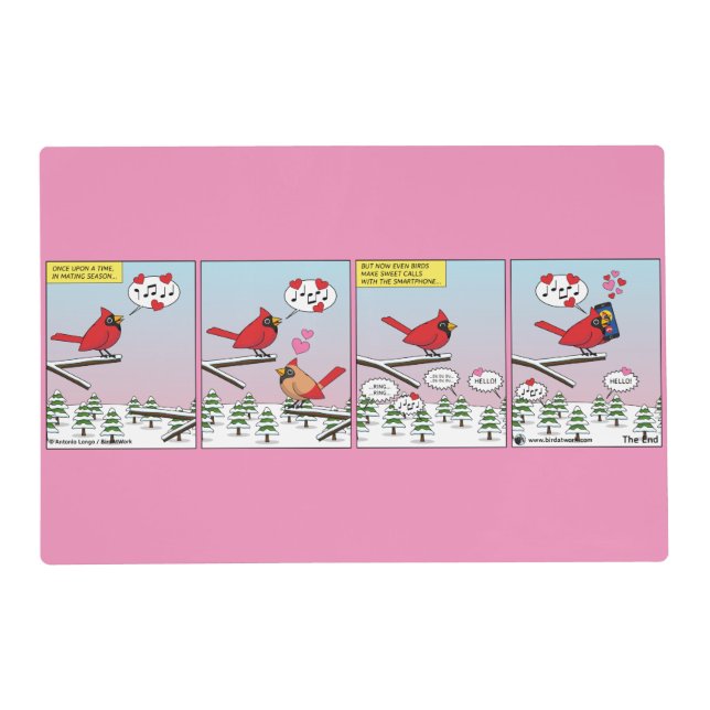 Modern Bird Mating Calls Comic Placemat (Front)