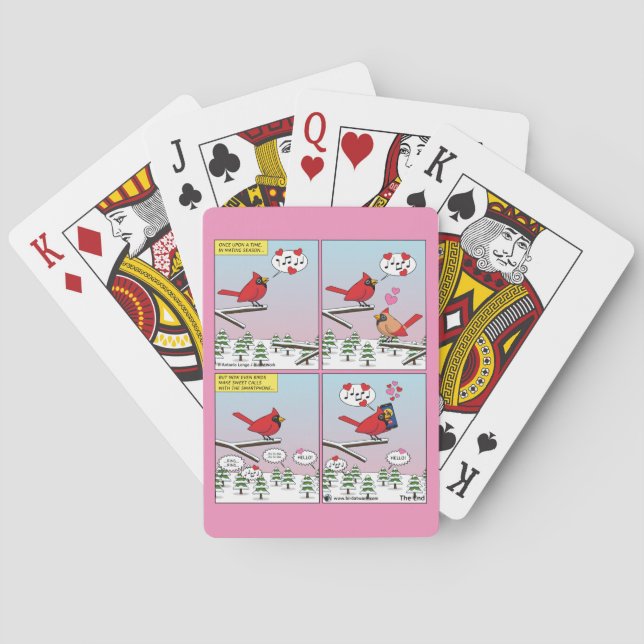 Modern Bird Mating Calls Comic Poker Cards (Back)