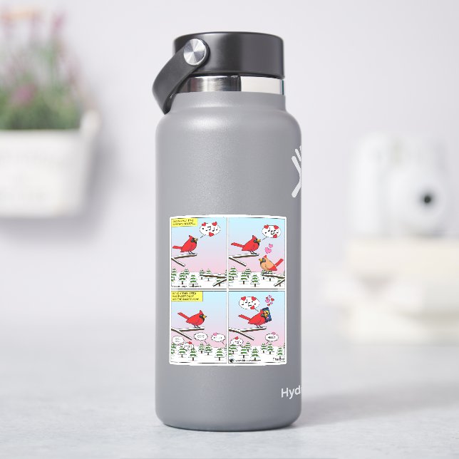 Modern Bird Mating Calls Comic Sticker (HydroFlask)
