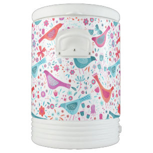 Modern Bird Watercolor Beverage Cooler