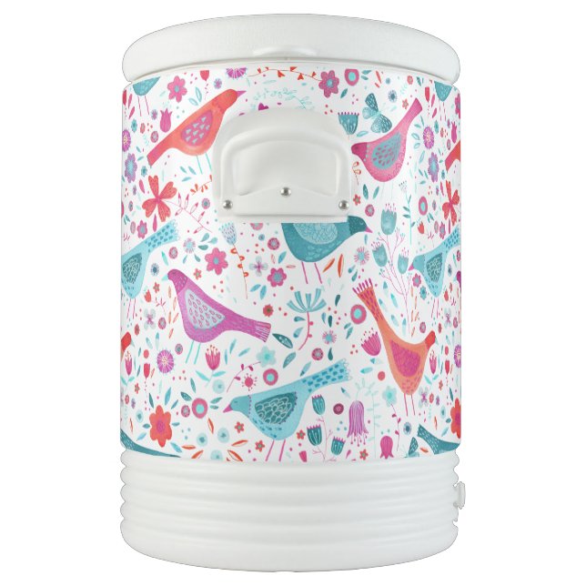 Modern Bird Watercolor Beverage Cooler (Left)