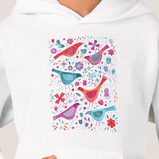 Modern Bird Watercolor Hoodie (Creator Uploaded)