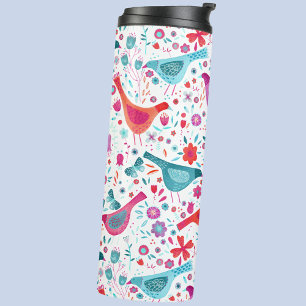 Modern Bird Watercolor Thermal Tumbler