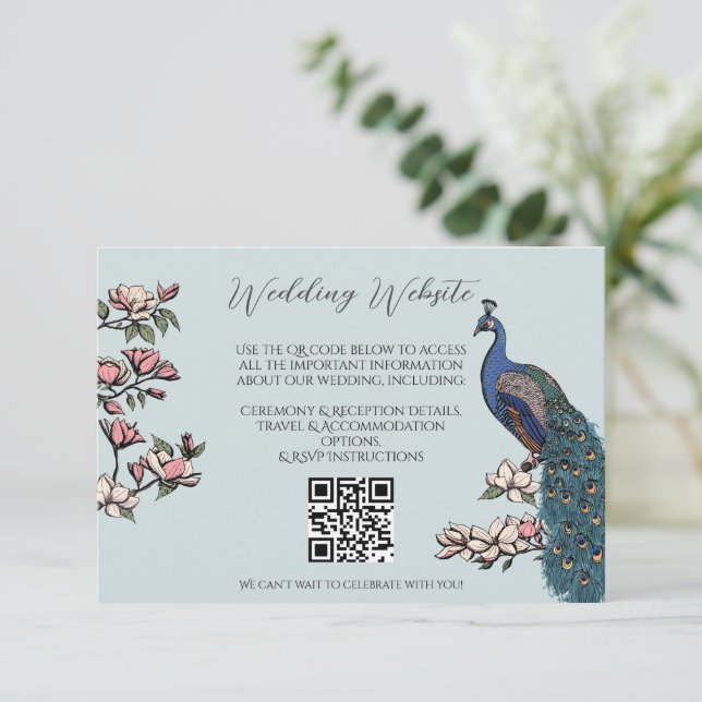 Modern Bird Website QR Code Enclosure Card (Standing Front)
