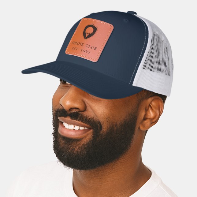 Modern Birdie Club Personalized Established Golf Leather Patch Hat (Male)