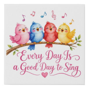Modern Birds Good Day To Sing Faux Wrapped Canvas