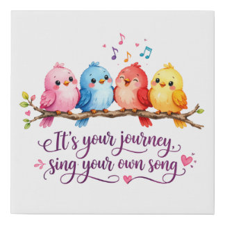 Modern Birds It's Your Journey Faux Wrapped Canvas