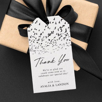 Modern Birds Of A Feather Wedding Thank You  Gift Tags by Orabella at Zazzle