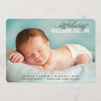 Modern Birth Announcement by cranberrydesign at Zazzle