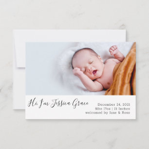 Modern Birth Announcement Card