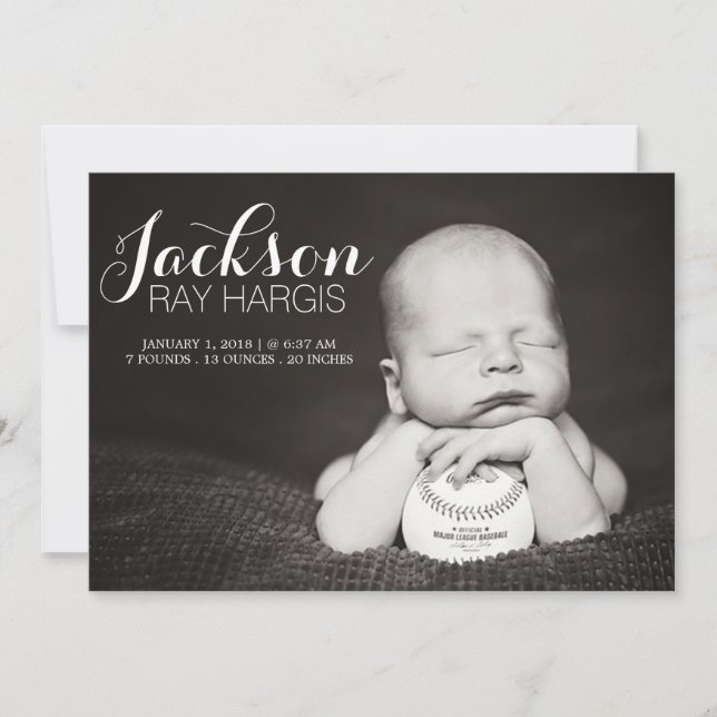 Modern Birth Announcement Cards (Front)