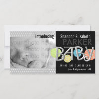 Modern Birth Announcement Photo Card