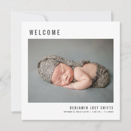 Modern Birth Announcement Photo Welcome Baby Cards