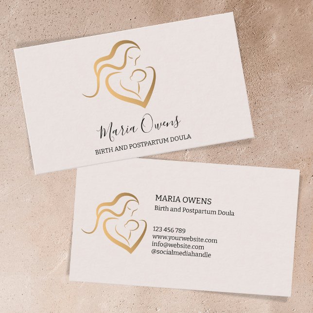 Modern Birth Postpartum Doula Midwife Lactation Business Card (Creator Uploaded)