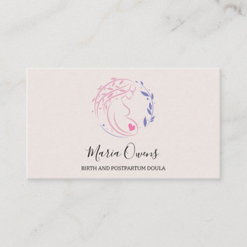 Modern Birth Postpartum Doula Midwife Lactation Business Card