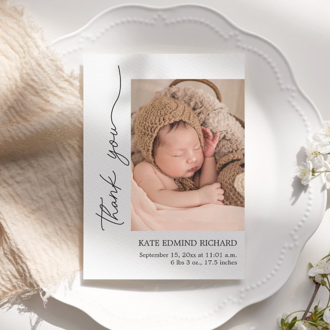  Modern Birth Stats Newborn Photo Announcement (Creator Uploaded)