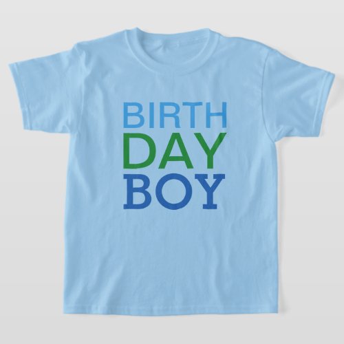 Modern Birthday Boy Navy Blue Custom Age Number T_Shirt