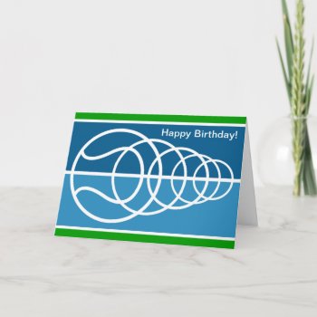 Modern Birthday Card With Tennis Ball by imagewear at Zazzle
