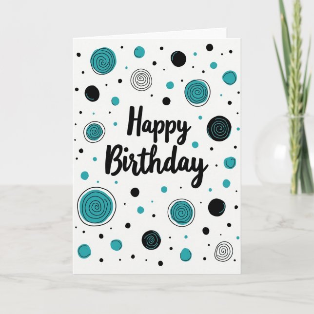 Modern Birthday Circle Card (Front)