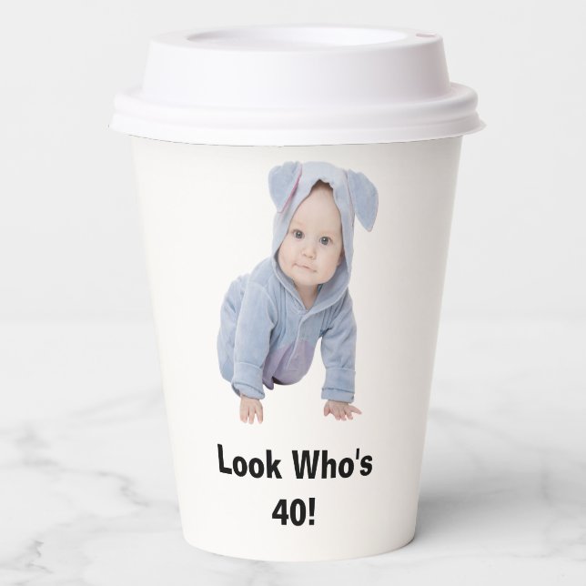 Modern Birthday Custom Face Plastic Party Gift Paper Cups (Front)