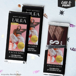 Modern Birthday Custom Magazine Cover Hershey Bar Favors