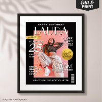 Modern Birthday Custom Magazine Cover, Portrait 