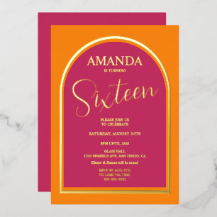 Modern Birthday for Any Age Invitation Foil Invitation
