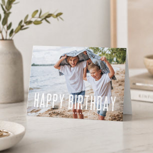 Modern Birthday   Fun Photo Lovely Stylish Cute Card