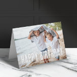 Modern Birthday | Fun Photo Lovely Stylish Cute Card<br><div class="desc">Beautiful photograph greeting card with a simple, modern, minimalist "Happy Birthday" quote banner on a semi-transparent overlay background. This versatile card can be personalized with your own photograph, name and birthday date to make a truly unique and bespoke card for your loved one. The inside message "Wishing you a wonderful...</div>