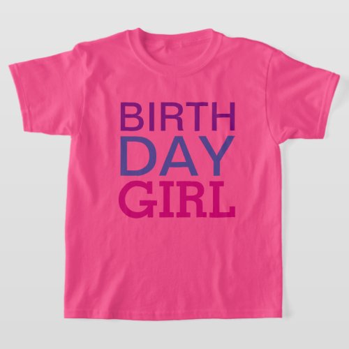 Modern Birthday Girl Hot Pink Custom Age Number T_Shirt