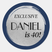 Modern Birthday Magazine Cover Blue Silver