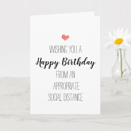 Modern birthday minimalist social distancing  card