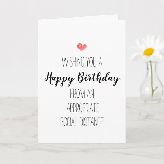 modern birthday minimalist social distancing card zazzle